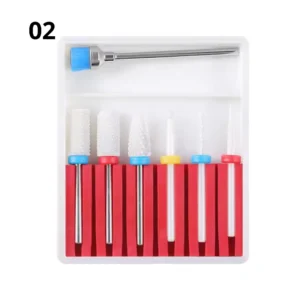 Assortiment compact de 7 embouts de ponceuse professionnels pour manucure russe et dépose, matériel Cosminty La Réunion