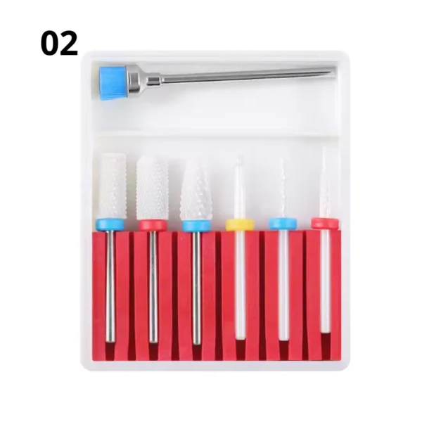 Boxed GH-01_resultat Assortiment compact de 7 embouts de ponceuse professionnels pour manucure russe et dépose, matériel Cosminty La Réunion