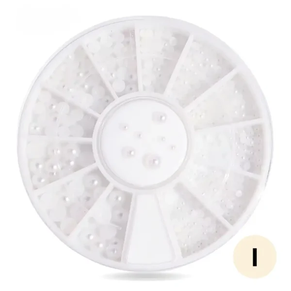 SP0001-06_resultat Roue de strass colorés pour ongles, 12 compartiments de cristaux brillants pour manucure créative.