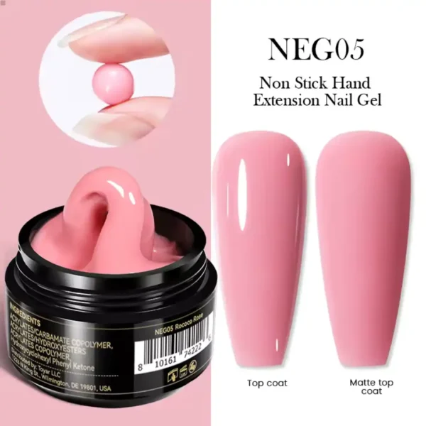 Pot de Gel d'extension solide Non Stick Hand Born Pretty Pro 15ml, texture malléable, idéal pour l'extension et le modelage d'ongles, Cosminty Réunion