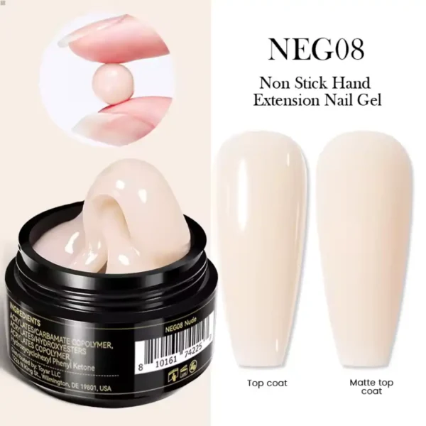 Pot de Gel d'extension solide Non Stick Hand Born Pretty Pro 15ml, texture malléable, idéal pour l'extension et le modelage d'ongles, Cosminty Réunion