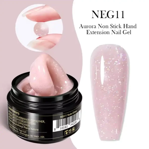 Pot de Gel d'extension solide Non Stick Hand Born Pretty Pro 15ml, texture malléable, idéal pour l'extension et le modelage d'ongles, Cosminty Réunion