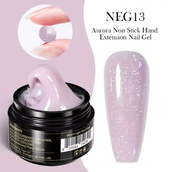 NEG13_resultat Pot de Gel d'extension solide Non Stick Hand Born Pretty Pro 15ml, texture malléable, idéal pour l'extension et le modelage d'ongles, Cosminty Réunion