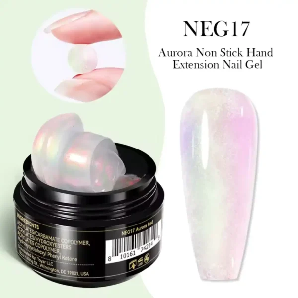 NEG17_resultat Pot de Gel d'extension solide Non Stick Hand Born Pretty Pro 15ml, texture malléable, idéal pour l'extension et le modelage d'ongles, Cosminty Réunion
