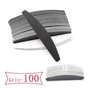 Paquet de 50 recharges adhésives de limes jetables à usage unique grain rugueux 100 pour la dépose du gel et de la résine, matériel professionnel d'onglerie Cosminty La Réunion.