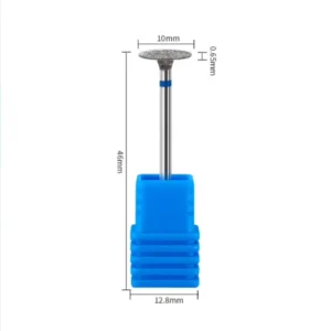 Embout ponceuse diamant disque 10mm grain moyen bague bleue pour racourcir ongles et travail de precision, Cosminty materiel onglerie La Reunion 974.