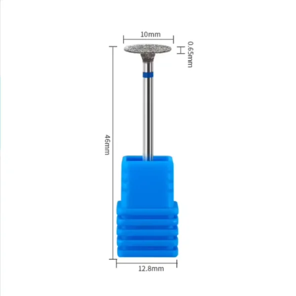 Embout ponceuse diamant disque 10mm grain moyen bague bleue pour racourcir ongles et travail de precision, Cosminty materiel onglerie La Reunion 974.