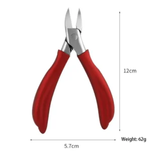 Pince coupe-ongles de pedicure ergonomique rouge 12cm pour ongles incarnes et durs, Cosminty matériel onglerie La Réunion 974.