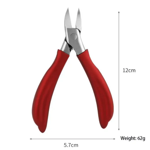 Pince coupe-ongles de pedicure ergonomique rouge 12cm pour ongles incarnes et durs, Cosminty matériel onglerie La Réunion 974.