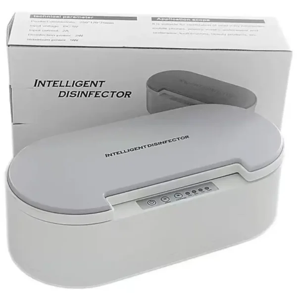 intelligence (1)_resultat Boitier steriliseur UV intelligent blanc et gris Intelligent Disinfector pour la desinfection du materiel d'onglerie et embouts de ponceuse, Cosminty matériel onglerie La Réunion 974.