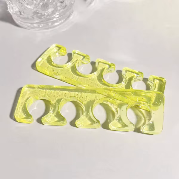 jaune Ecarteurs dorteils souples séparateurs dorteils en silicone pour pédicure et pose de gel, Cosminty matériel onglerie La Réunion 974.