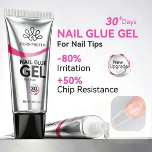 Tube de colle gel Nail Glue Gel For Nail Tips Born Pretty 30ml pour pose americaine capsules Soft Gel tenue 30 jours anti-irritation, Cosminty matériel onglerie La Réunion 974.